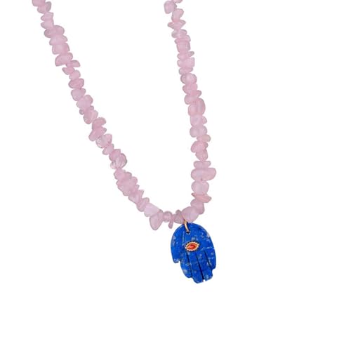 Stylish Fatima Hand Halskette Symbolisiert Schutz Und Viel Glück Eleganten Ton Mit Robusten Natursteinen Materialien Steinton Anhänger Halskette von HAISENG