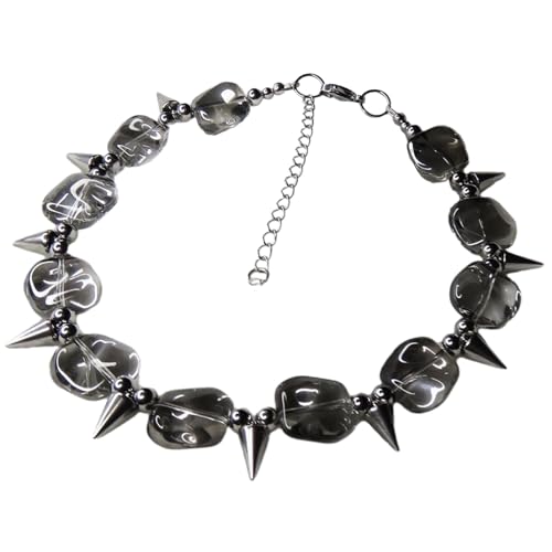 Trendige Gothic-Halskette, Nieten-Anhänger, Halsbein-Ketten, einzigartiger Nieten-Schmuck für Mode-Enthusiasten, personalisierte Halskette, Einheitsgröße, Wie beschrieben, Wie beschrieben von HAISENG
