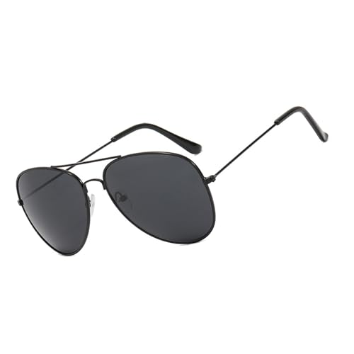 Trendige Sonnenbrille, Unisex, starker Metallrahmen, Polycarbonat-Linse, Sonnenschutz, für Erwachsene, Unisex, für den täglichen Gebrauch, Outdoor-Sonnenbrille, Schwarzer Rahmen, grauer Kuchen von HAISENG