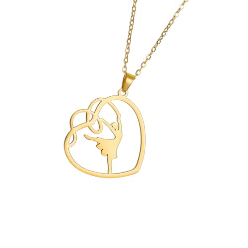 Trendige Turner-Anhänger-Halskette, Edelstahl, Gymnastik, einzigartige Halskette für Modebegeisterte, Ballettmädchen, Herz, Einheitsgröße, Wie beschrieben, Wie beschrieben Trendige Turner-Anhänger-Halskette, Edelstahl, Gymnastik, einzigartige Halskette für Modebegeisterte, Ballettmädchen, Herz, Einheitsgröße, Wie beschrieben, Wie beschrieben von HAISENG