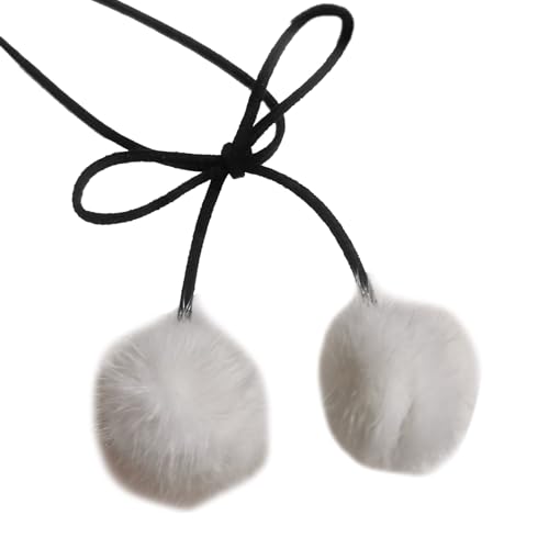 Trendiger Punk-Samt-Halsreif, Schleife, Plüsch-Kugel, Charm-Halsband für Frauen und Mädchen, Gothic-Schmuck, Neujahr, Weihnachten, verstellbare Choker-Halskette, B, Wie beschrieben, Wie beschrieben von HAISENG