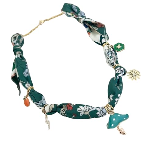 Trendy Heart And Pilz Charme Halskette In Kombination Mit Schalbänderkettenschmuck Für Frauen Einzigartige Accessoire Samt Seil Halskette von HAISENG