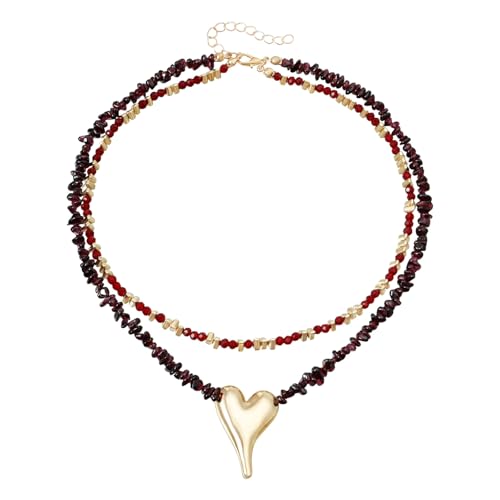 Trendy Multicolor Edelsteine Anhänger Heckkette Buntes Steinschlüsselblöcke Halskette Schmuck Für Frauen Legiert Accessoire Vielseitiger Steinschmuck Für Freizeit von HAISENG