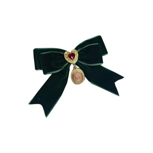 Velvets Bowknot Pin Mit Strasssteinen Herz Handgefertigt Bowtie Brosche Für Mode Enthusiasten Stylish Ausschnitt Accessoires Winter Mode Pin von HAISENG
