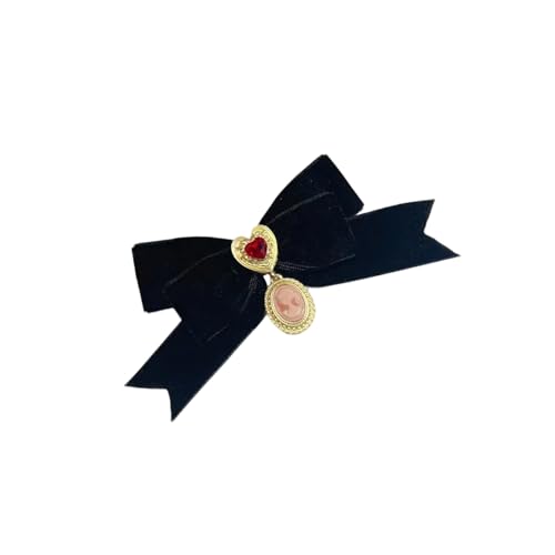 Velvets Bowknot Pin Mit Strasssteinen Herz Handgefertigt Bowtie Brosche Für Mode Enthusiasten Stylish Ausschnitt Accessoires Winter Mode Pin von HAISENG