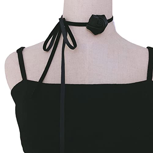 Vintage Französisch Mode Blume Choker Lange Kette Halsband Halsband Halskette Frauen Party Schmuck Dekor Schwarz Halsband Choker für Frauen, C, Wie beschrieben, Wie beschrieben von HAISENG