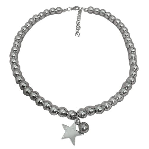 Vintage Halskette Fünf Punkte Sternhänger Neckchain Verstellbares Big Ball Colarmbone Kettenzubehör Für Den Täglichen Verschleiß Von Fünf Spitz von HAISENG