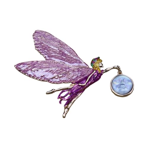 Vintage Inspirierte Farbenfrohe Flügel Pin Engel Motive Brosche Allergie Resistent Legierung Schmuck Für Modeliebhaber Schutzbrecher Winged Brosche von HAISENG