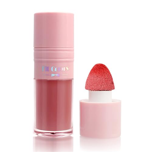 Weichcreme Flüssigkeit Erröten Cremig Erröten Make Up Für Wangen Baubares Pigment Leicht Langlebig Für Natürliche Flush Flüssigkeit Rouge Für Wangen Schwarze Frauen Flüssigkeit Stick Mit Schwamm von HAISENG