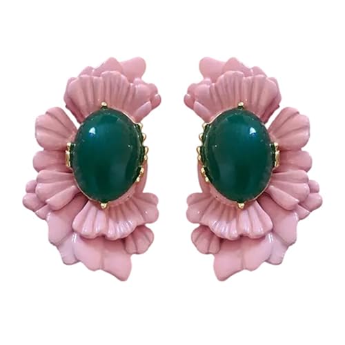 Zöderne Blumenohrstolme Mit Türkisfarbenem Charme Vintage Schmuck Leichte Ohrringe Für Empfindliche Ohren Und Office Wear Legierte Emaille Ohrringe von HAISENG