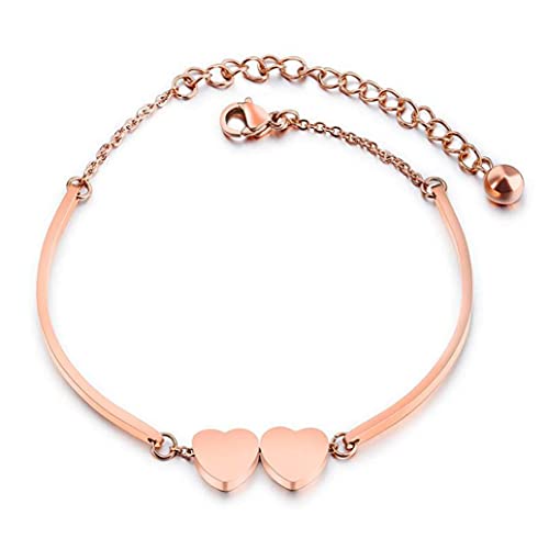 HAISWET Bettelarmband für Damen Edelstahl Armband Damenarmband Bracelet Chirurgenstahl Schmuck Rosegold-Ton von HAISWET