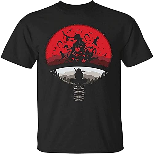 Rebirth Uchiha Clan Symbol Mashup with Itachi Mangekyou Sharingan Sasuke Uchiha T-Shirt Men Cotton T-Shirt Black M von HAITUN