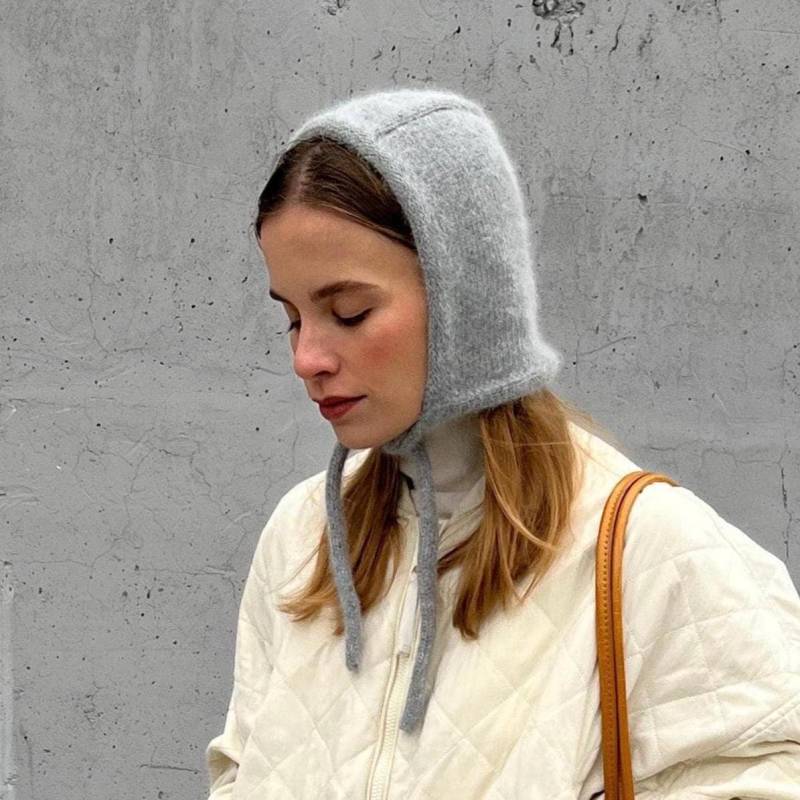 stricken Sie Die Graue Mütze Der Frauen - Earflap Wolle Häkeln Erwachsene Hut, Winter Hand Gestrickte Mit Krawatten, Flauschige Gemütliche von HAIUKRAINE