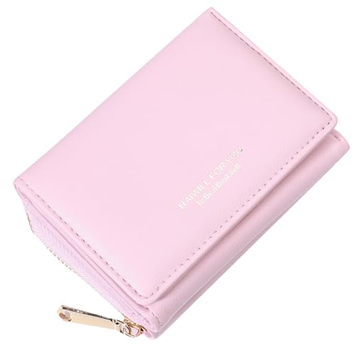HAIWILL Geldbeutel Damen Klein PU Leder, Portmonee mit Münzfach und 7 Kartenfächern, Gross Kapazität Kleines Portemonnaie Viele Fächer (Rosa 2) von HAIWILL