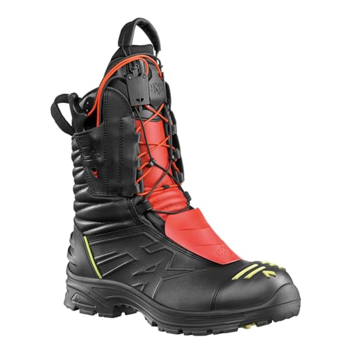 HAIX Fire Eagle 2.0 Pro Der Feuerwehrstiefel für jeden Einsatz: Leichtigkeit und Schnittschutz für Helden im Einsatz Schwarz UK 10.5 / EU 45.5 von HAIX