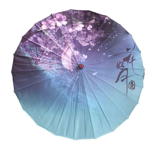 HAJHI 32 Zoll Japanischer Sonnenschirm Seidenstoff Sonnenschirm Hochzeit Handwerkskunst Chinesischer Regenschirm Zum Tanzen Cosplay Dekoration(H) von HAJHI