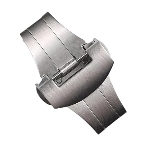 HAJMGUMC 22 20mm Massiver Edelstahl Silber Schwarz Faltschließe Passend Fit For Panerai Armband Metall Zubehör Schnalle Logo Auf(Silver,22MM_WITH LOGO) von HAJMGUMC
