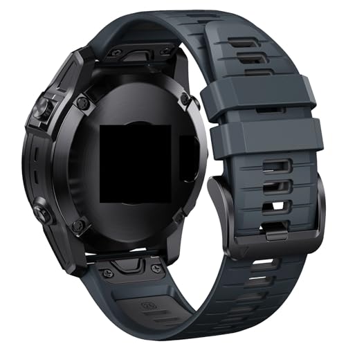 HAJMGUMC 26 22mm Quickfit Silikon Armband Armband Fit for Garmin Fit for Fenix ​​6X 5X 7X Fit for EPIX Gen 2 Armband Fit for Fenix ​​6 5 7 955 965 Fit for Tactix 7 Uhr(Navy Dark Gray,Quickfit 26mm) von HAJMGUMC