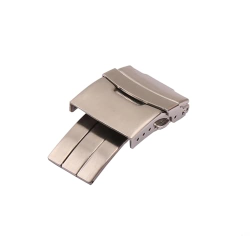 HAJMGUMC Uhrenzubehör Feine Stahlschnalle Faltschließe 20 22 mm passend Fit For Breitling passend Fit For Casio Herrenarmbandschnalle(Silver,20mm) von HAJMGUMC