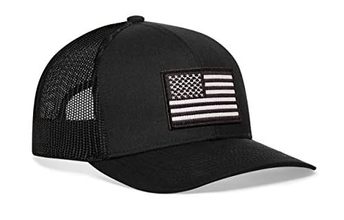 HAKA American Flag Hut, USA Trucker Hut für Männer & Frauen, verstellbare Baseballkappe, Mesh Snapback, strapazierfähige Outdoor Hut, schwarz, Einheitsgröße von HAKA