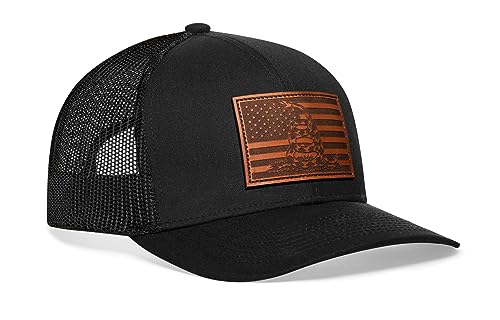 HAKA Dont Tread on Me Hat - Gadsden Flag Trucker Hat Baseball Cap für Damen & Herren Snapback Verstellbare Golfmütze, Schwarz, Einheitsgr��e von HAKA