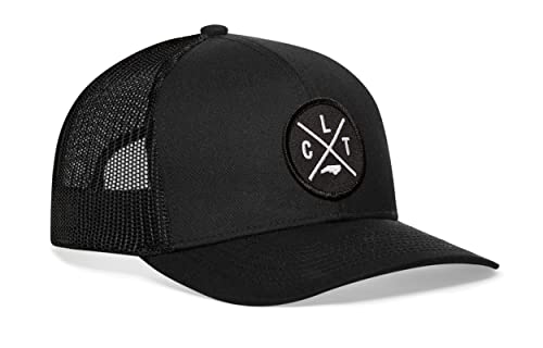 HAKA State City Trucker Mütze für Herren & Damen, verstellbare Baseballmütze, Mesh Snapback, stabile Outdoor schwarze Golfmütze, schwarz, Einheitsgröße von HAKA