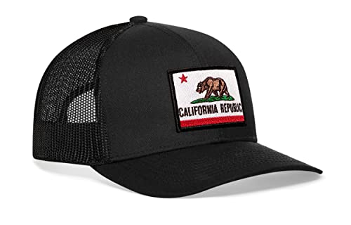 Trucker-Hüte mit Staatsflagge – Patch-Stil – Baseballkappe aus Netzstoff mit Snapback - Schwarz - Einheitsgröße von HAKA