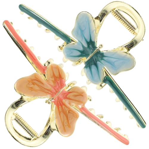 2St Haarnadel Haarspangen Haarklammer Schmetterlingsklauen-Clips Schmetterlinge Clip Haar Klammern kleiner Schmetterling Klauenclip Kopfbedeckung Schmetterlingsclip Damen von HAKIDZEL