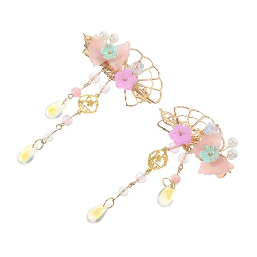 HAKIDZEL 1 Paar Schmetterlings Fächer Halter Haar Cosplay-zubehör Sailor Moon-merchandise Fauler Lockenwickler Quaste Damen Stirnbänder Schleife Stirnband Klemme Kind Jahrgang Legierung von HAKIDZEL