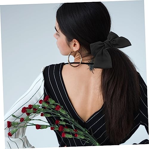 HAKIDZEL Grosse Haarspange Mit Schleife Modische Haarnadel Bezaubernde Haarspange Haarnadel Haarschmuck Für Partys Frauen Und Damen Schwarz von HAKIDZEL