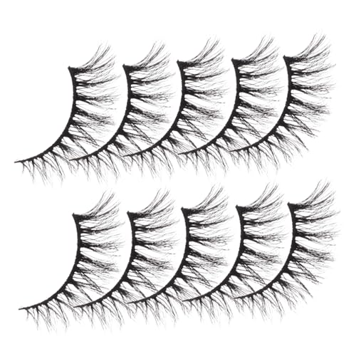 HAKIDZEL 10 Paare Cat Eye Falsche Wimpern Flauschige Lash Strips Leicht Anzubringende Wiederverwendbare Makeup Extensions für Mädchen und Frauen Natürlicher Volumen Look von HAKIDZEL
