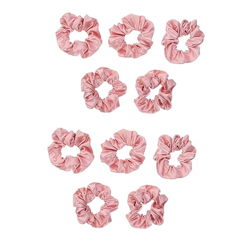 HAKIDZEL 10stücke Satin-haargummis Einfarbig Elastische Haarbänder Für Damen Und Mädchen Stilvolle Haarschmuck Für Pferdeschwänze Und Zöpfe von HAKIDZEL