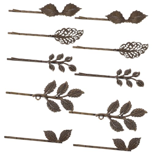 HAKIDZEL 10 Stück Vintage Blatt Haarnadel Haarspange Retro Bronze Haarklammer Für Frauen Und Mädchen Eleganter Haarschmuck Für Partys Und Hochzeiten von HAKIDZEL