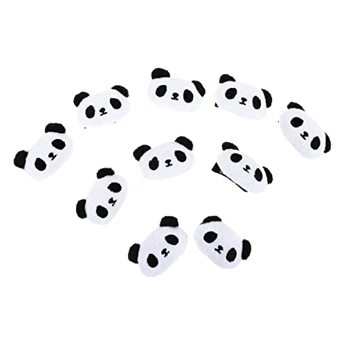 HAKIDZEL 10st Panda-haarnadel Weiches Spielzeug Haarspangen Für Tierohren Haarschmuck Partygeschenke Haarnadeln Für Mädchen Haarschleife Kind Weiß Zubehör Japanisch Und Koreanisch Flanell von HAKIDZEL