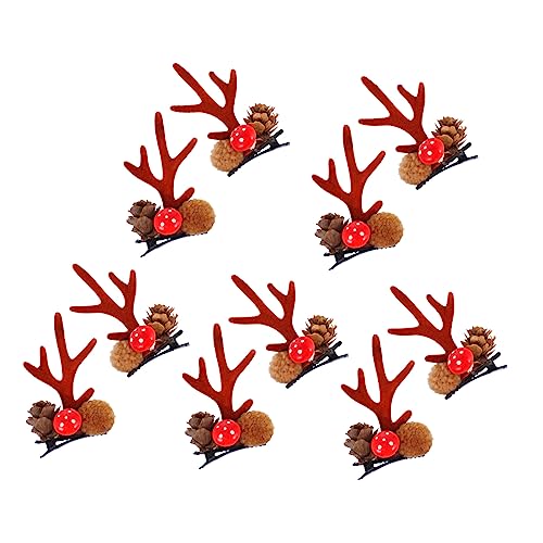 HAKIDZEL 10st Weihnachtshaarspangen Weihnachten Weihnachts-haarspangen Weihnachtskopfschmuck Für Frauen Rentierhaarklemmen Haarspange Für Kinder Winterhaarplatten Stoff Kleine Eckclip Mini von HAKIDZEL