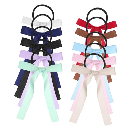 HAKIDZEL 10stücke Lange Satin Schleifen Haarbänder Pferdeschwanzhalter Für Kleinkinder Mädchen Weiche Haargummis Mit Langem Haarschmuck Für Verschiedene Anlässe von HAKIDZEL