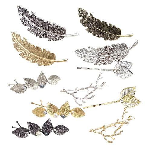 HAKIDZEL 11stücke Perlenclip Metall Retro Haarordner Haarklammer Damen Haarschmuck Haarnadel Clip Für Frauen Mädchen Hochzeit Party Geburtstag Geschenk Gold Silber Schwarz Antik-silber Anti von HAKIDZEL