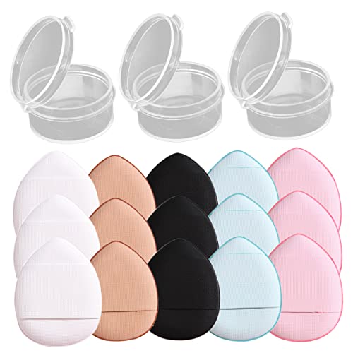 HAKIDZEL 15stücke Mini Makeup Puff Finger-puderquaste Für Foundation Blush Und Lidschatten Waschbare Tragbare Makeup-tools Für Gleichmäßigen Auftragen Von Puder Und Cremes von HAKIDZEL