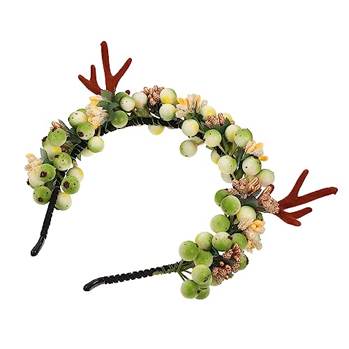 HAKIDZEL 1stk Simulation Beeren Stirnband Tannenzapfenkrone Geweihblumenstirnbänder Für Frauen Festival-stirnband Hirschohren Stirnband Beeren Haarband Harz Die Blumen Blütenkopf Kind von HAKIDZEL