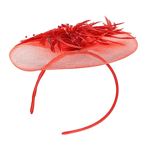 HAKIDZEL Federschmuck Für Haare Kopfschmuck Mit Schleifenhaarspange Party Kopfbedeckung Kreative Haaraccessoires Für Damen von HAKIDZEL
