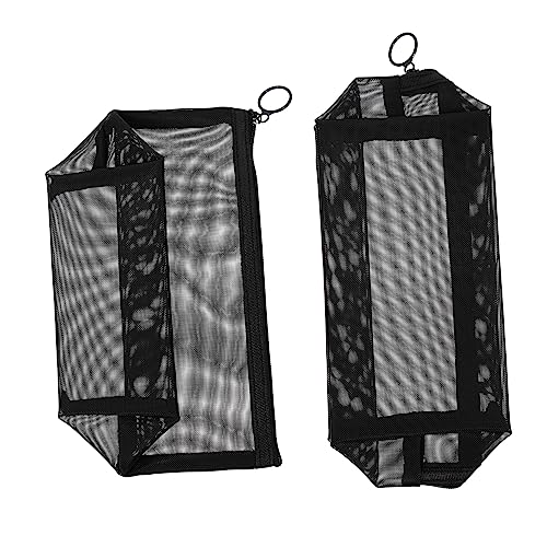 HAKIDZEL 2 Stück Große Kosmetiktasche Teiliges aus Schwarzem Mesh Langlebiger Kulturbeutel mit Hoher Kapazität für Herren Transparenter Reise Organizer für Make Up und Toilettenartikel von HAKIDZEL