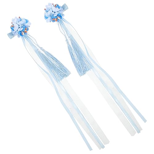 HAKIDZEL 2 Stk Quasten-Haarspangen für Mädchen Haarnadel Haarklammer lange Haarspangen Quaste Haarspange Tiara Schleife Haarschmuck für Mädchen Blumenclips für Mädchen Kind von HAKIDZEL