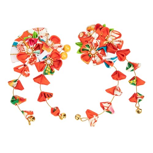 HAKIDZEL 2 Stück Quasten Haarschmuck Brautfächer Haarspangen Ausgefallene Haarblumen Damenhaar Für Frauen Dutt Hochzeit Traditionelle Haarspangen Für Frauen Blau Gäste von HAKIDZEL