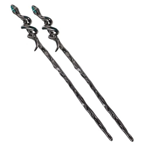 HAKIDZEL 2 Stücke Schlangen Haarstäbchen Retro Haarnadeln für Damen Haaraccessoires für Verschiedene Frisuren Haarschmuck mit Strass für Hochsteckfrisuren und Cosplay von HAKIDZEL