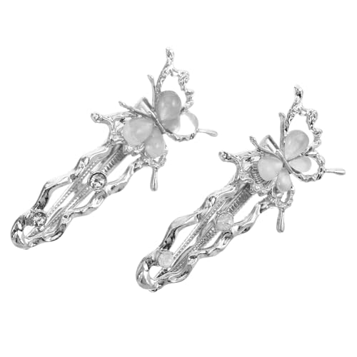 HAKIDZEL 2 Stück Schmetterling Haarklammern aus Metall mit Katzenaugenstein Stylische Haaraccessoires für und Mädchen zum Fixieren von Strähnen und Fransen von HAKIDZEL