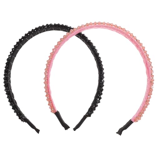 HAKIDZEL 2st Stirnband Haarreifen Für Mädchen Haarreifen Für Frauen Haarschmuck Für Frauen Bling Haarband Zubehör Für Stirnbänder Selber Machen Kristall Fräulein Gewöhnliche Kosmetik von HAKIDZEL