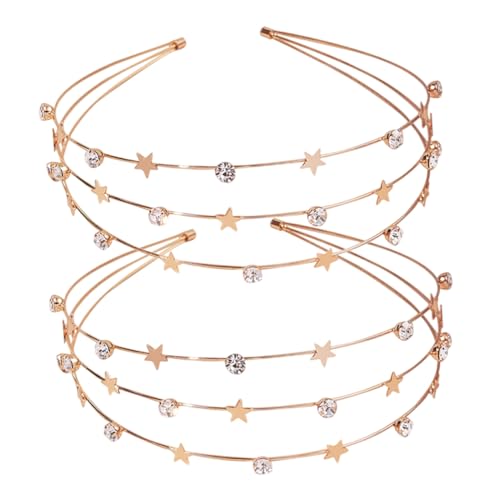 HAKIDZEL 2stücke Stern-stirnband Mit Strass Für Mädchen Und Frauen Kopfschmuck Für Hochzeit Und Party Glitzer-haarreif von HAKIDZEL