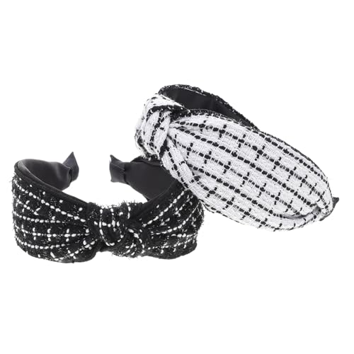 HAKIDZEL 2 Stück Teiliges Damen Haarband Rutschfeste Leichte Stirnbänder in Modische Kopfbänder für Waschen und Styling Feine Verarbeitung Komfortabel und Schonend für Haare und Kopfhaut von HAKIDZEL