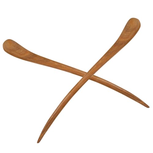 HAKIDZEL 2 Stück Vintage Holzhaarstäbe Haarschmuck für Damen Retro Haarspangen im Einzigartigen Design für Partys Feiern und Alltag Muster von HAKIDZEL