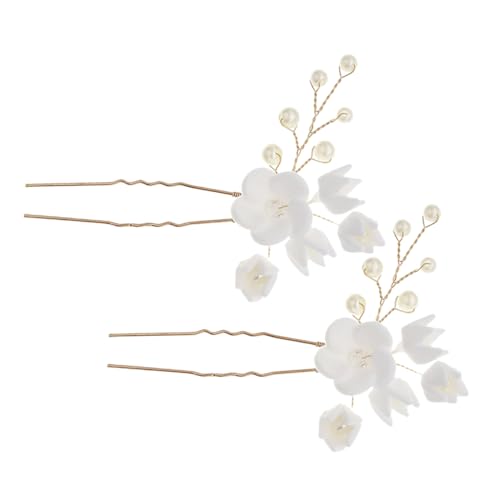 HAKIDZEL 2stücke Braut Haarnadeln Aus Perlen Und Blumen Hochzeits Haarschmuck Für Frauen Elegante Haaraccessoires Zur Dekoration Von Hochzeitsfrisuren Für Hochzeit Und Party von HAKIDZEL